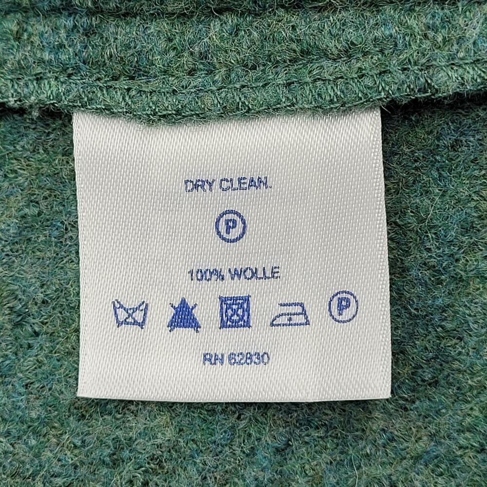 Lands' End Wool Jacket Green Button Collar Pockets Comfort Layer Blazer Top - Picture 9 of 12